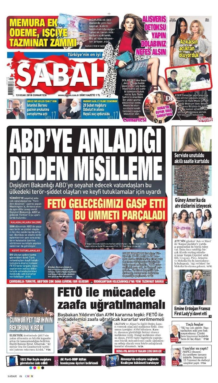 Günün gazete manşetleri (13 Ocak 2018) - Resim: 3