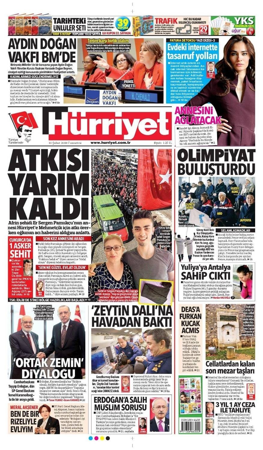 Günün gazete manşetleri (10 Şubat 2018) - Resim: 2