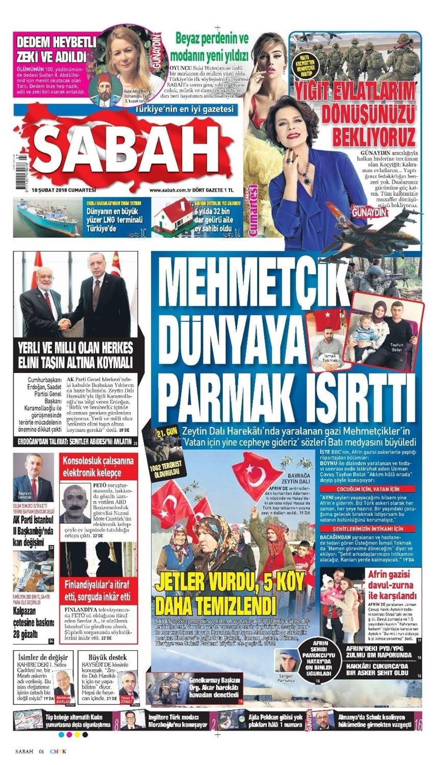 Günün gazete manşetleri (10 Şubat 2018) - Resim: 3