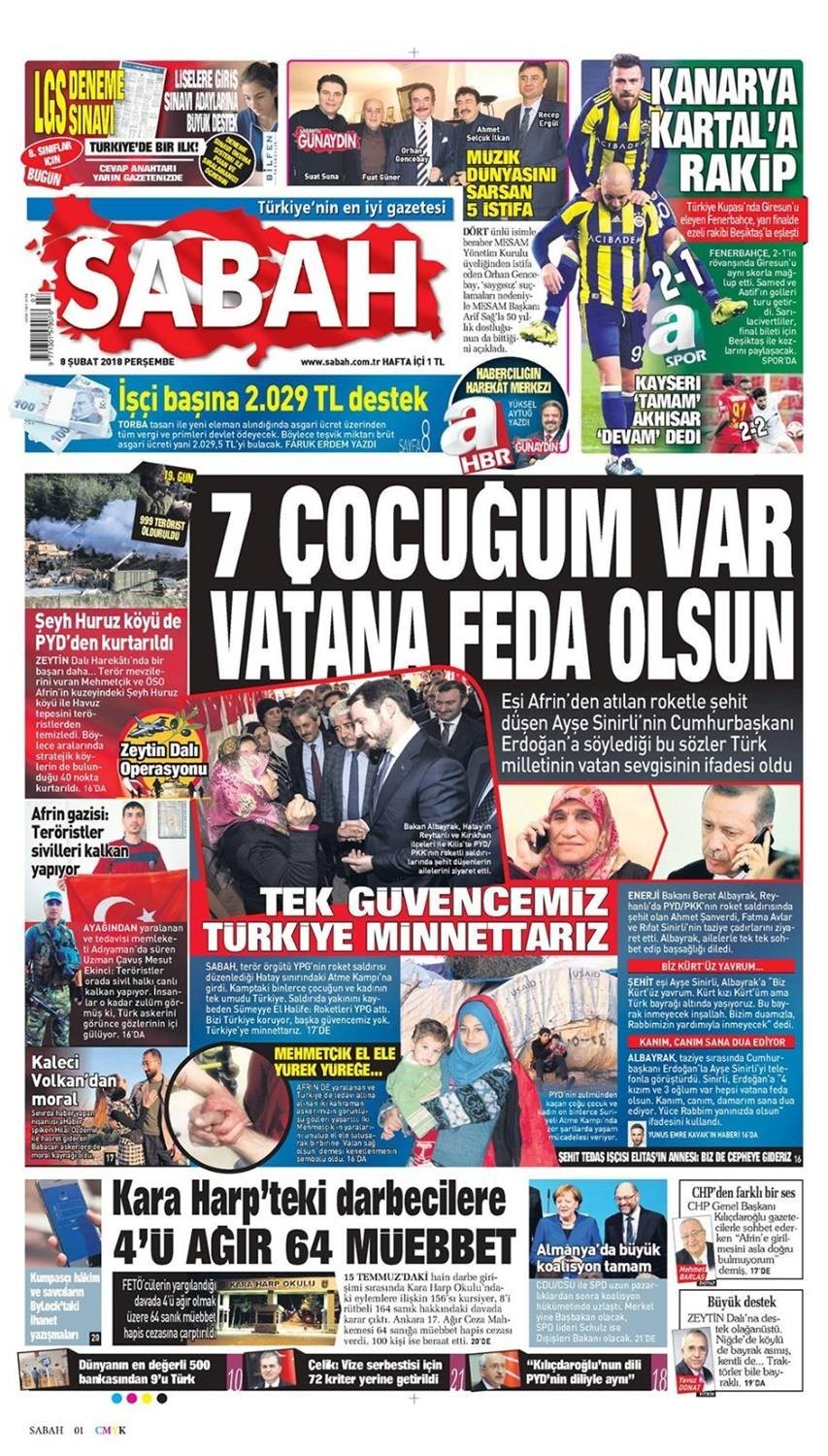 Günün gazete manşetleri (8 Şubat 2018) - Resim: 3