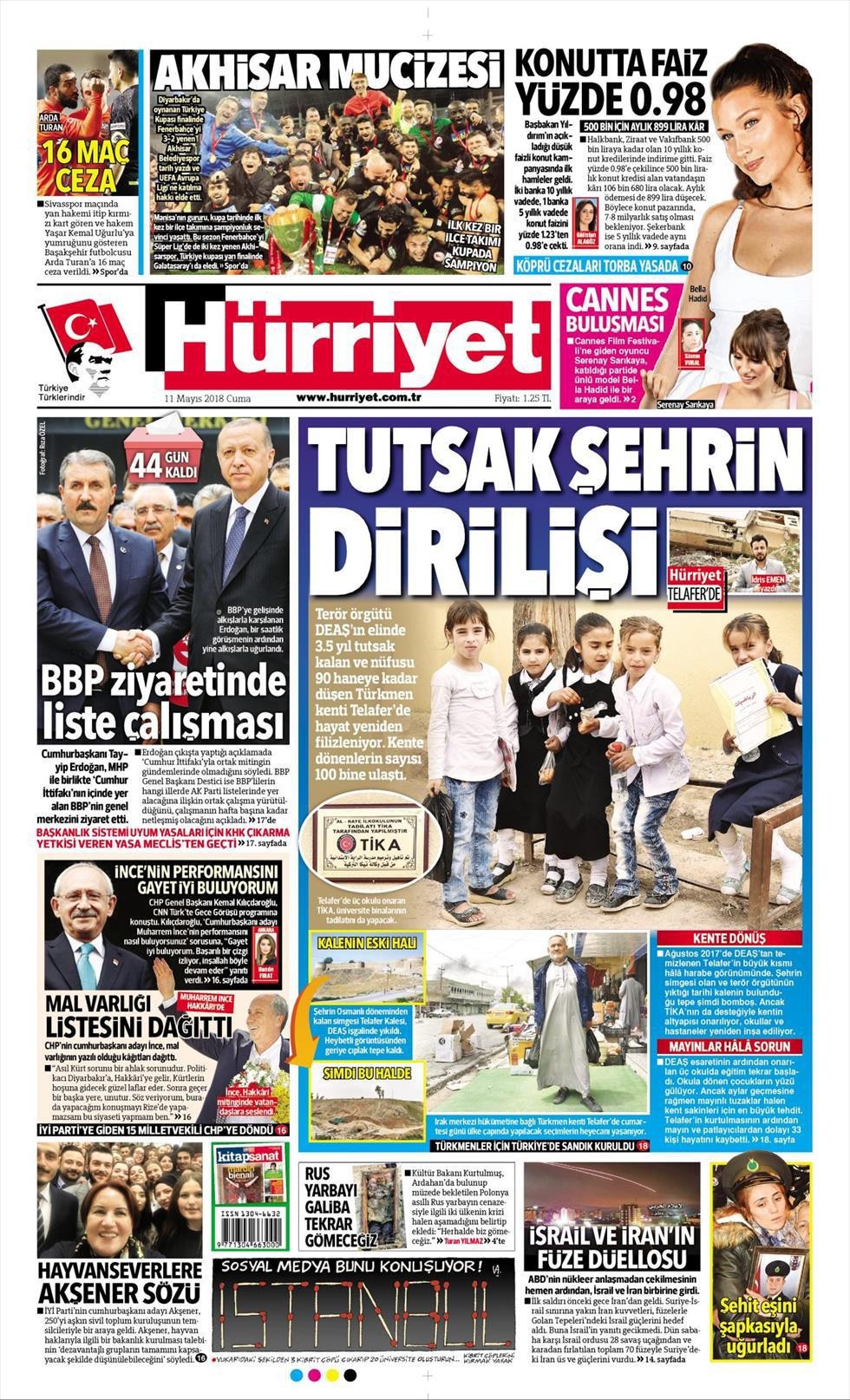 Günün gazete manşetleri (11 Mayıs 2018) - Resim: 2