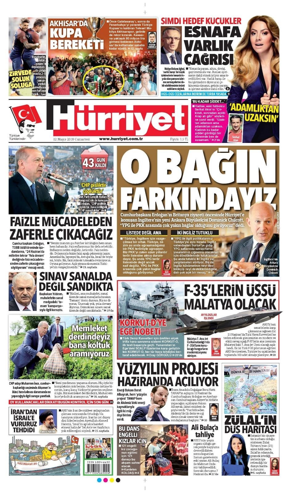 Günün gazete manşetleri (12 Mayıs 2018) - Resim: 2