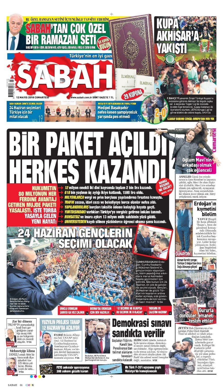 Günün gazete manşetleri (12 Mayıs 2018) - Resim: 3