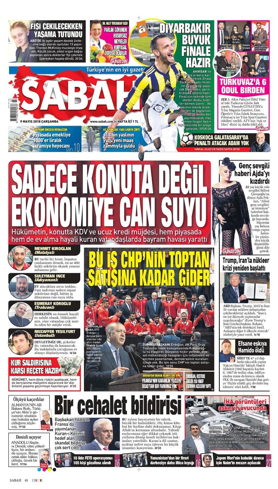 Günün gazete manşetleri (9 Mayıs 2018) - Resim: 3