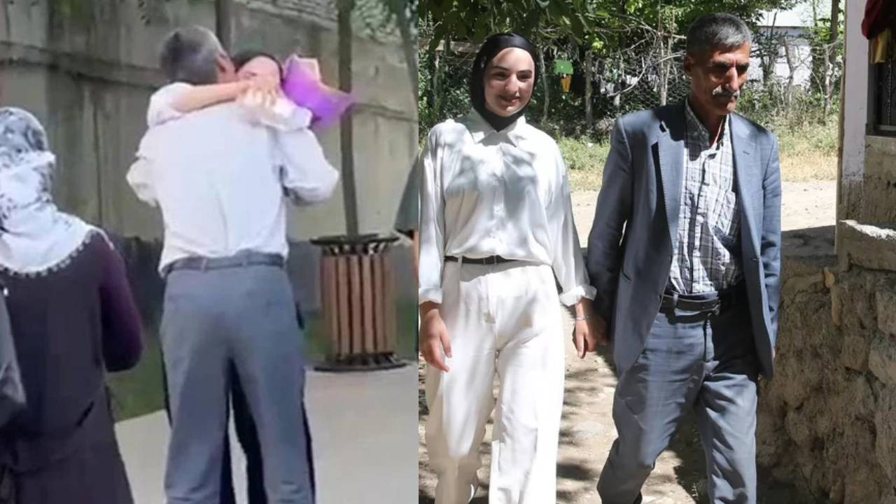 Babasının YKS çıkışında çiçekle karşıladığı öğrenci hayalindeki bölüme yerleşti