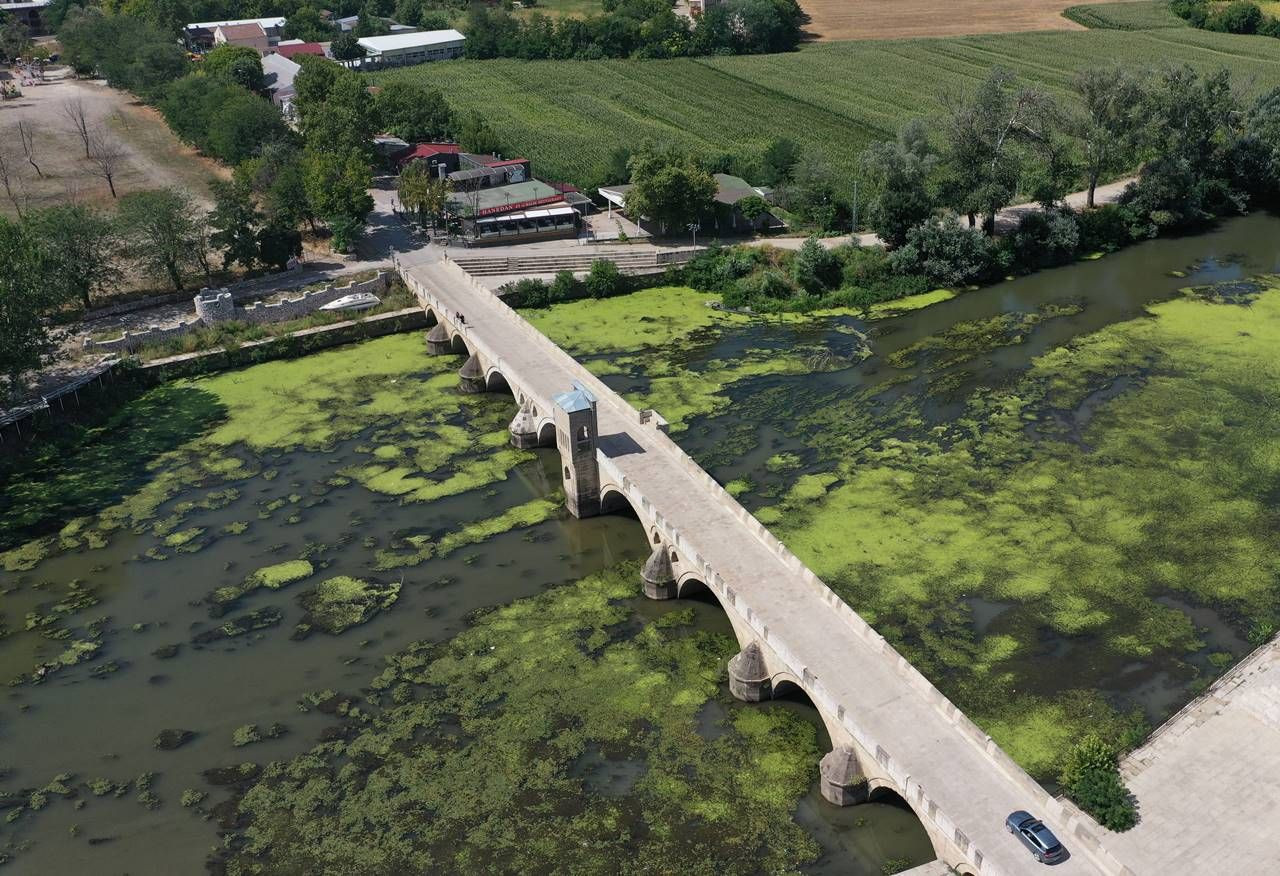 Tunca Nehri'nde debi düştü, kirlilik göründü! - Resim: 1