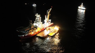 Karadeniz gazını dağıtacak ikinci hazne de denize indirildi