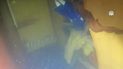 Marmara'da batan geminin içi görüntülendi