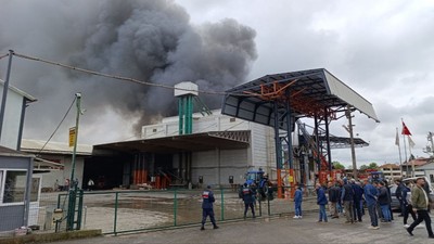 Sakarya Karasu’da fındık kırım fabrikasında yangın