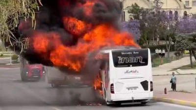 Mersin’de otobüs alev aldı: Facia son anda önlendi