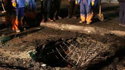 Patlama sonrası iki metrelik çukur oluştu