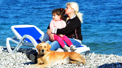 Yılın ilk gününde denize girdiler