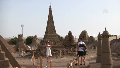 Dünya harikalarını 10 bin ton kumla yaptılar