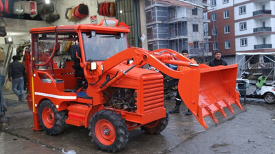 İşçi bulamayınca kendi iş makinesini yaptı