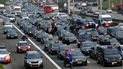 Belçika'da "Uber" protestosu