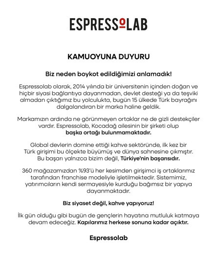Boykot çağrısı yapılan Espressolab'den açıklama geldi - Resim : 1