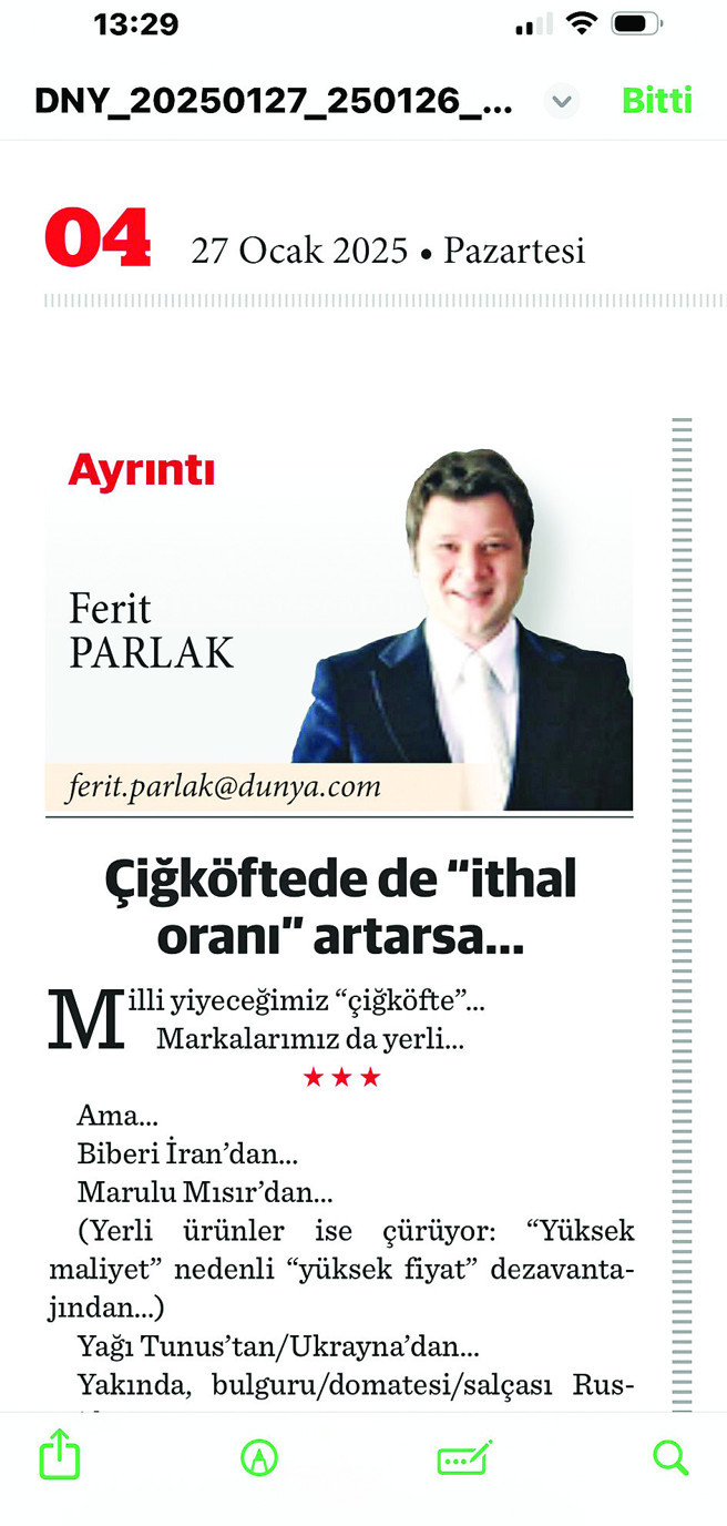 Çiğköftemizde de “ithal oranı” artarsa (2) - Resim : 1