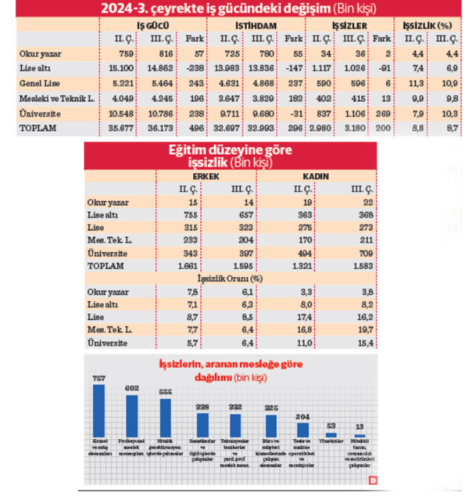 Beyaz yakalı kadın işsizliğinde hızlı artış - Resim : 1