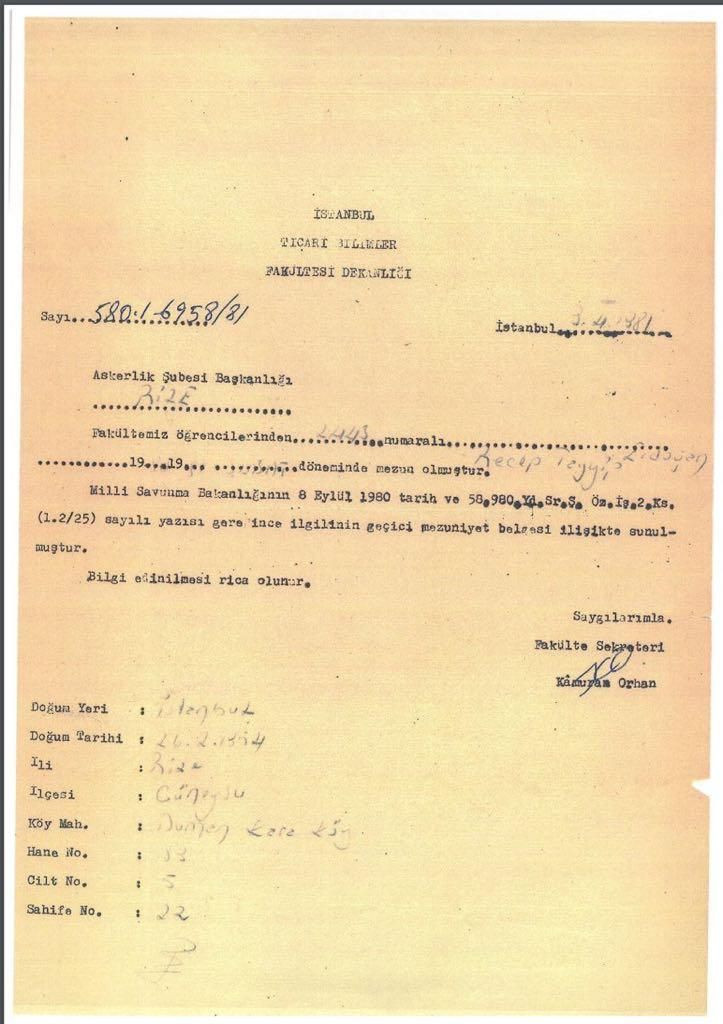 İletişim Başkanlığı'ndan Cumhurbaşkanı Erdoğan'ın üniversite diploması paylaşımı - Resim: 3