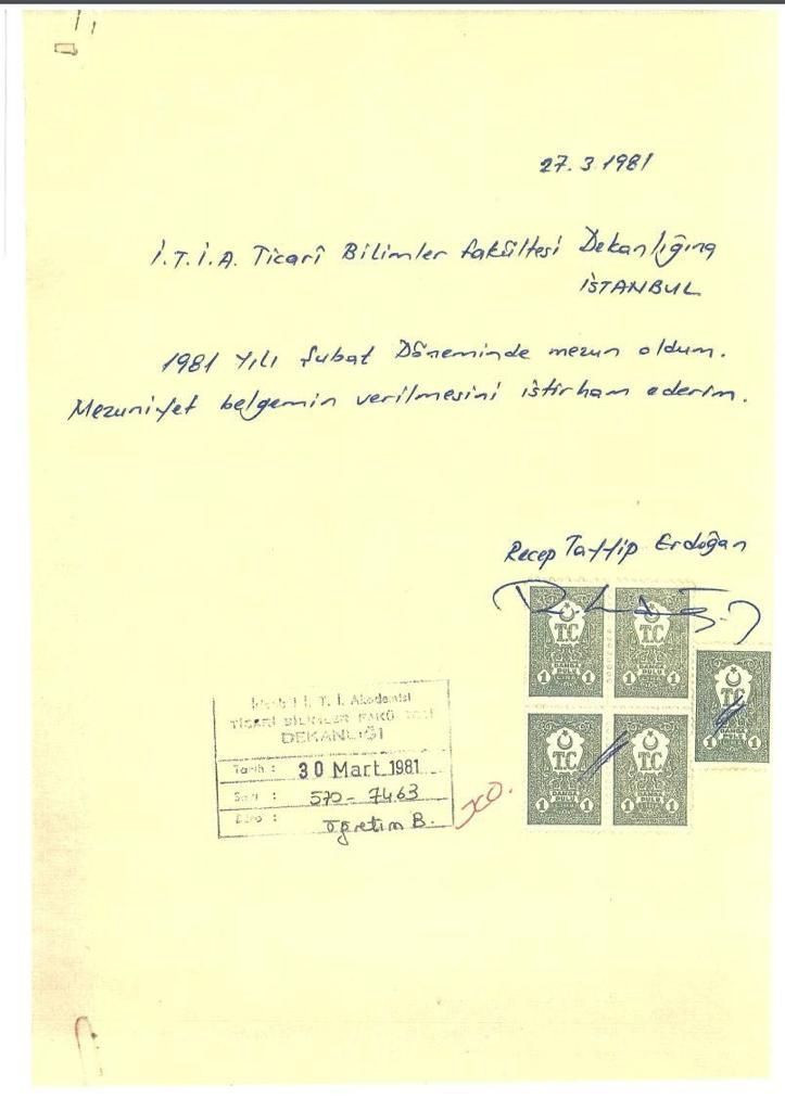 İletişim Başkanlığı'ndan Cumhurbaşkanı Erdoğan'ın üniversite diploması paylaşımı - Resim: 4