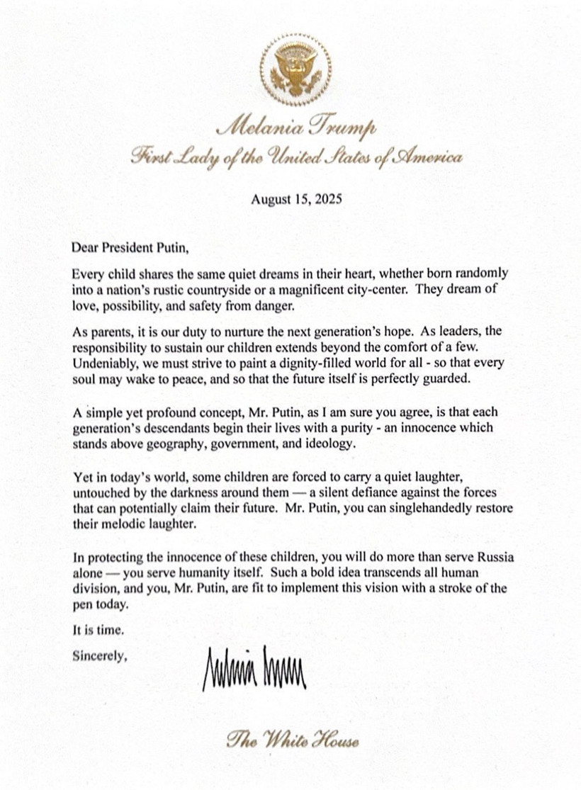 Melania Trump, Putin'e mektup yazdı - Resim : 1