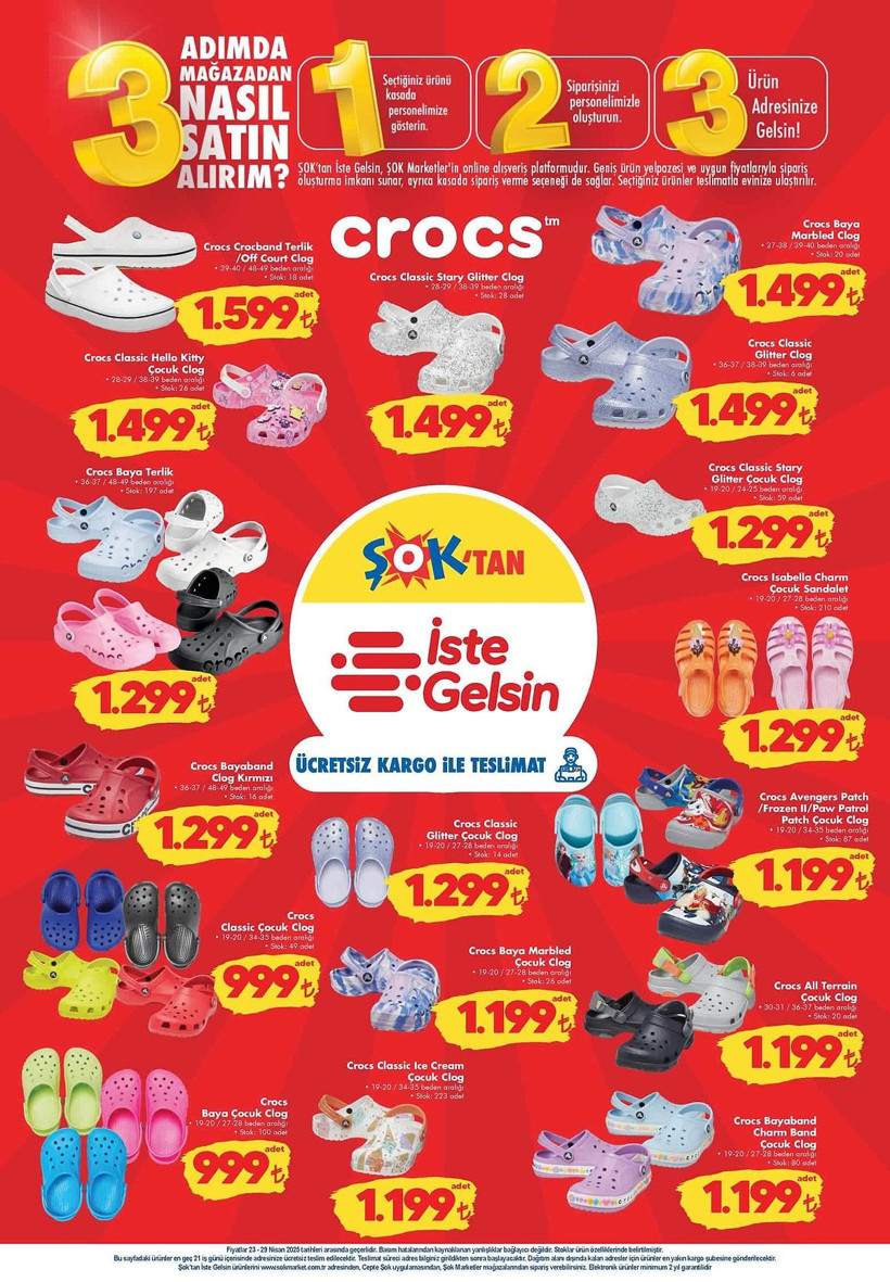 ŞOK 23-29 NİSAN 2025 AKTÜEL ÜRÜNLER KATALOĞU: ŞOK'a Crocs Terlik Çeşitleri Geliyor! - Resim: 7