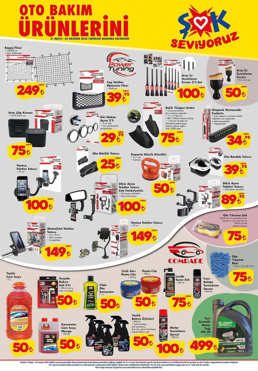 ŞOK 31 MAYIS-3 HAZİRAN 2025 AKTÜEL KATALOĞU: ŞOK'a oto bakım ürünleri geliyor! - Resim: 2