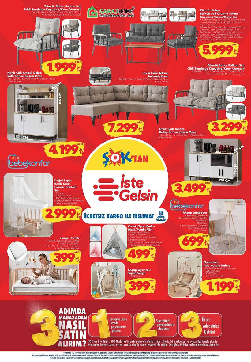 ŞOK 16-22 TEMMUZ 2025 AKTÜEL KATALOĞU: ŞOK'a oturma takımı geliyor! - Resim: 7
