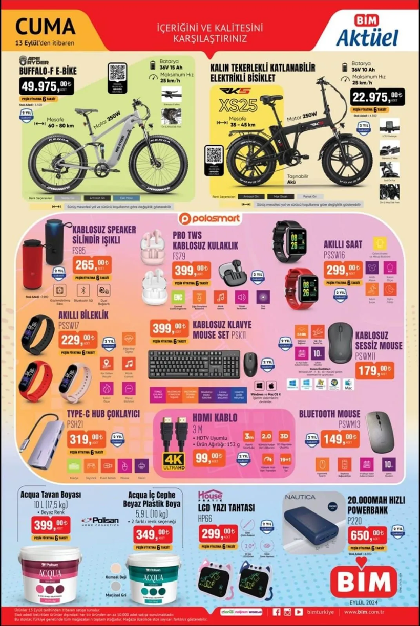 BİM 13 Eylül 2024 CUMA AKTÜEL: Bu cuma BİM'e hangi ürünler geliyor, indirimler neler? - Resim: 2