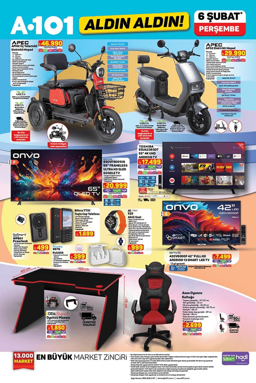A101 ALDIN ALDIN 1-7 ŞUBAT 2025 KATALOĞU: A101'e Elektrikli Moped Geliyor! - Resim: 5