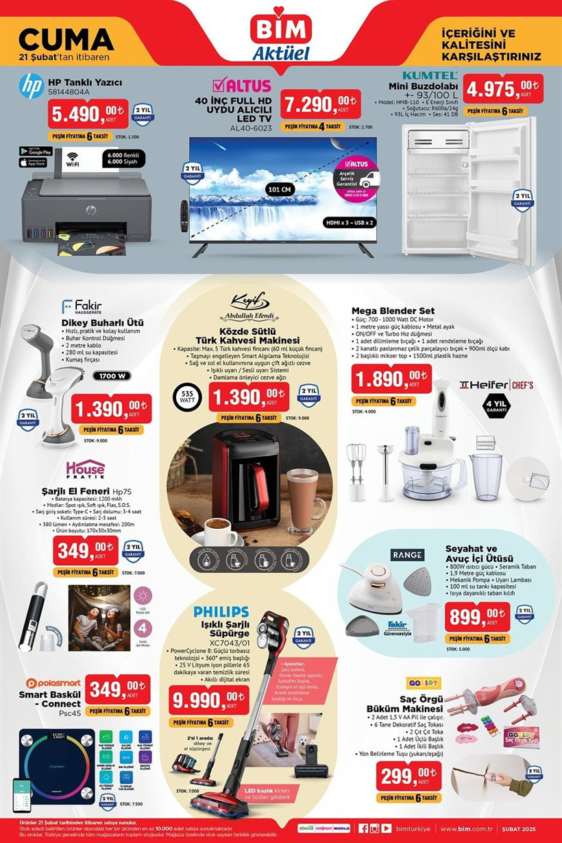 BİM 18-19-21 ŞUBAT 2025 AKTÜEL KATALOĞU: BİM'e Çift Kişilik Yatak Geliyor! - Resim: 7