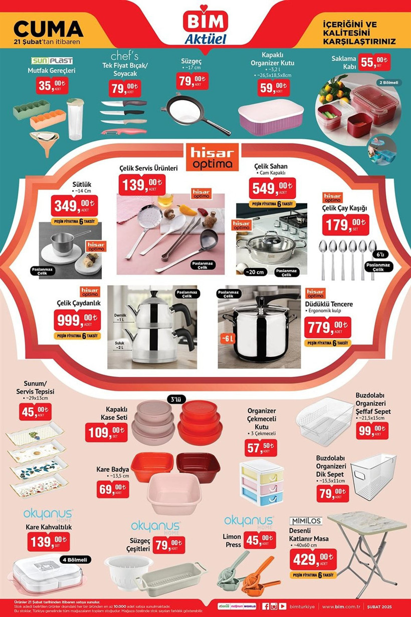 BİM 18-19-21 ŞUBAT 2025 AKTÜEL KATALOĞU: BİM'e Çift Kişilik Yatak Geliyor! - Resim: 8