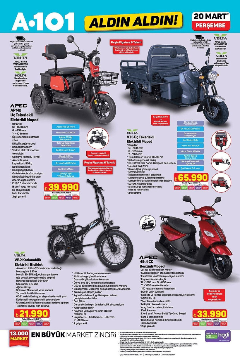 A101 20 MART 2025 ALDIN ALDIN KATALOĞU: A101'e üç tekerlekli elektrikli moped geliyor! - Resim: 11