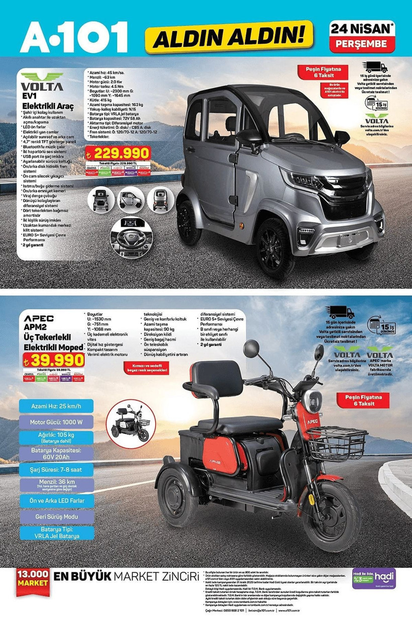 A101 24 NİSAN 2025 ALDIN ALDIN KATALOĞU: A101'e elektrikli araç geliyor! - Resim: 2