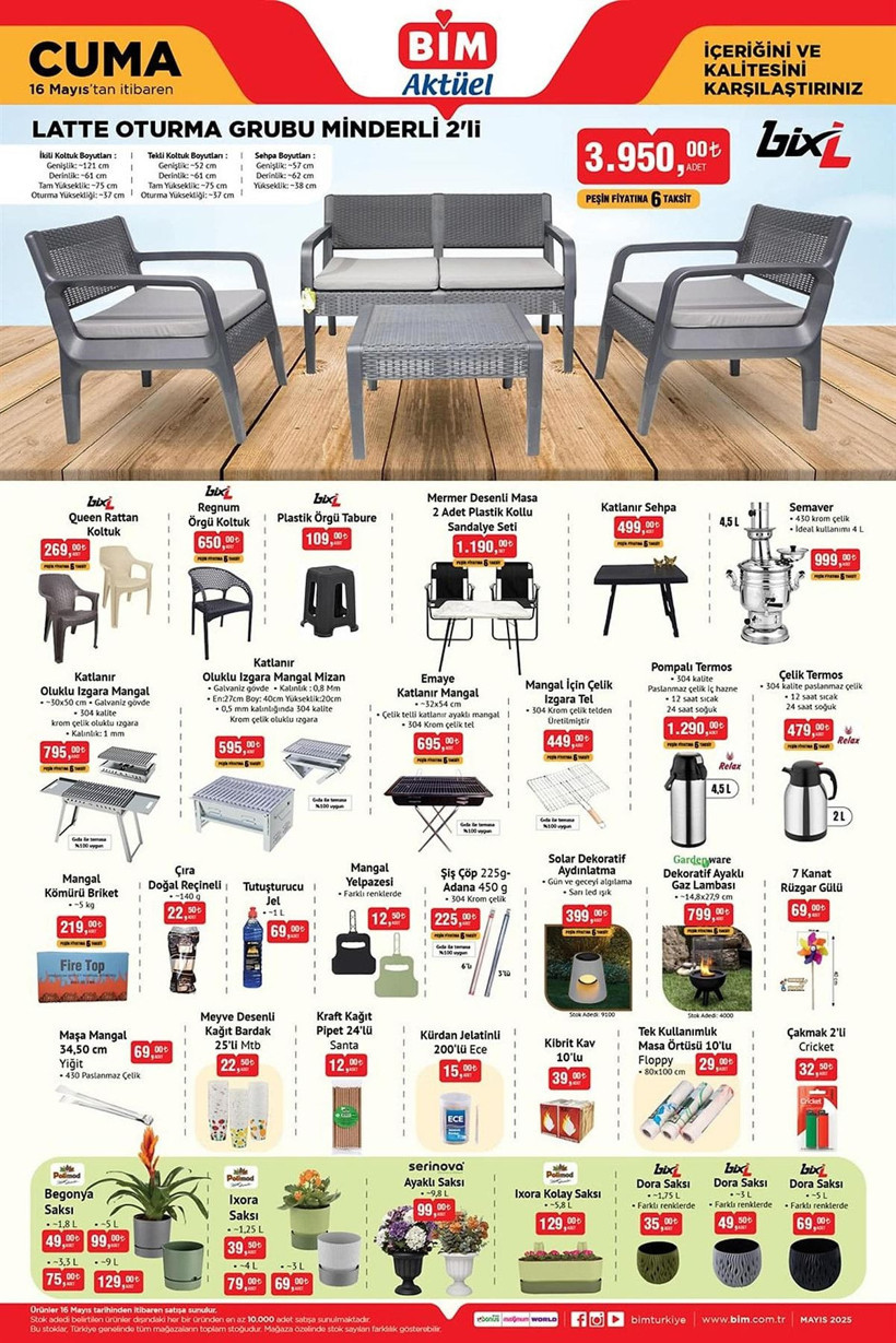 BİM 16 MAYIS 2025 AKTÜEL KATALOĞU: BİM'e oturma grubu geliyor! - Resim: 9