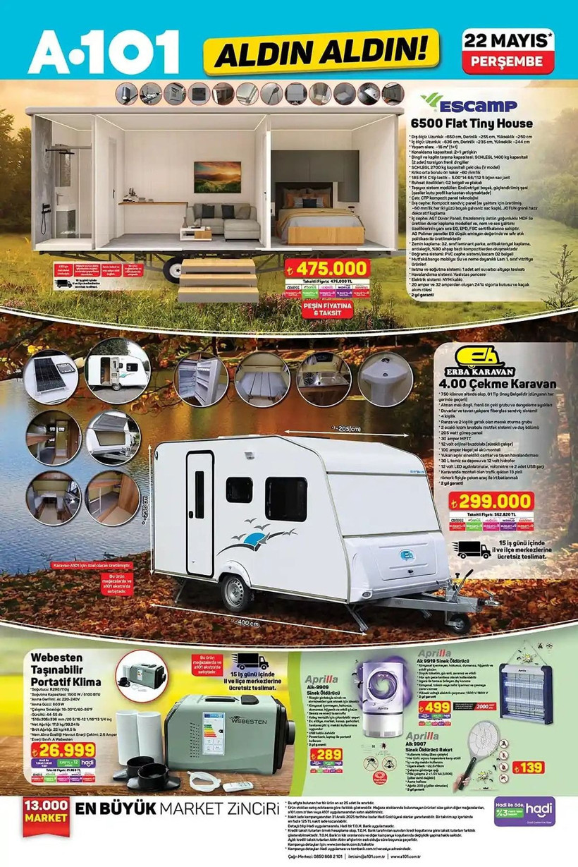 A101 17-23 MAYIS 2025 ALDIN ALDIN KATALOĞU: A101'e tiny house geliyor! - Resim: 10
