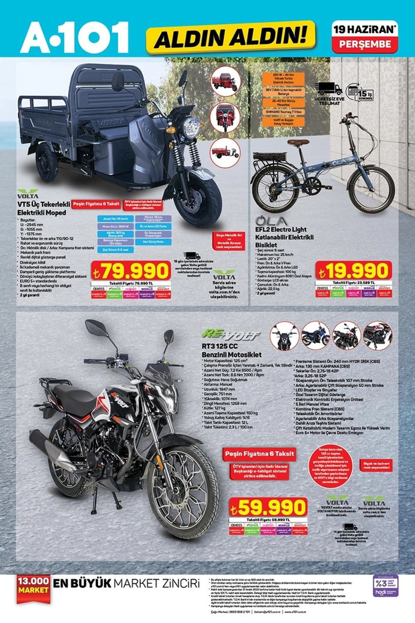 A101 19 HAZİRAN 2025 AKTÜEL KATALOĞU: A101'e motosiklet geliyor! - Resim: 5