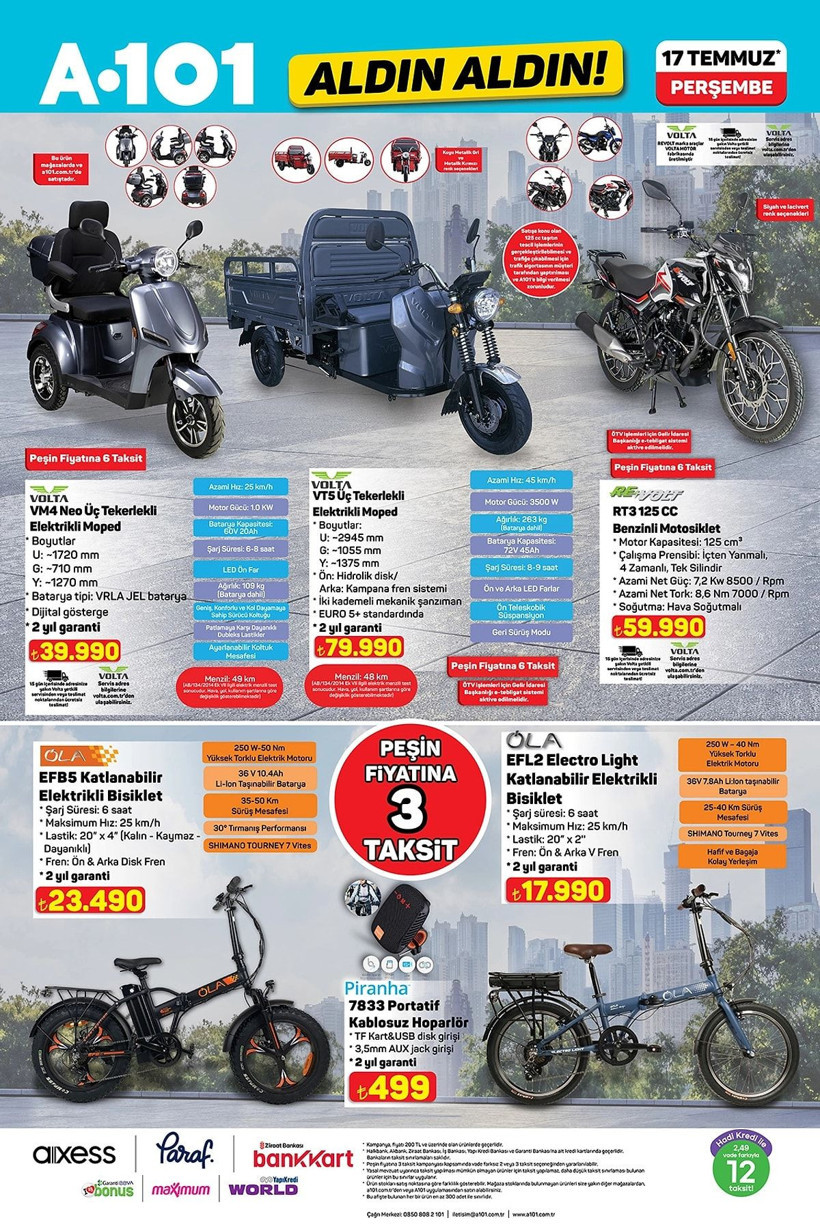 A101 11-17 TEMMUZ 2025 ALDIN ALDIN KATALOĞU: A101'e elektrikli moped geliyor! - Resim: 13