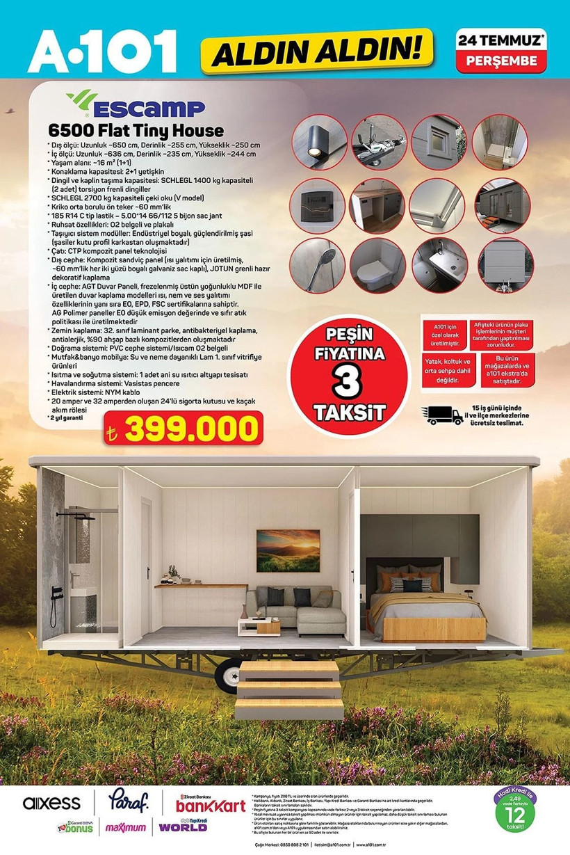 A101 24 TEMMUZ 2025 AKTÜEL KATALOĞU: A101'e Tiny House geliyor! - Resim: 3
