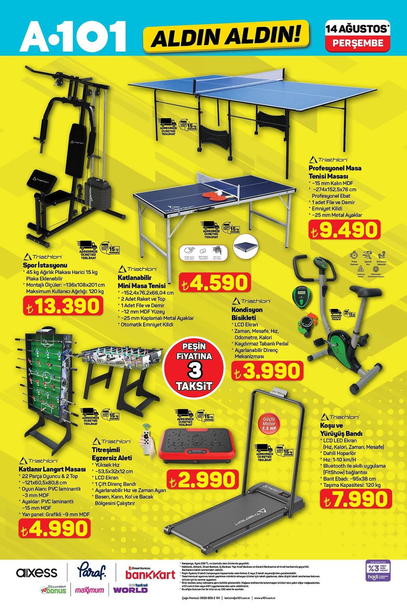 A101 14 AĞUSTOS 2025 AKTÜEL KATALOĞU: A101'e katlanır langırt masası geliyor! - Resim: 8