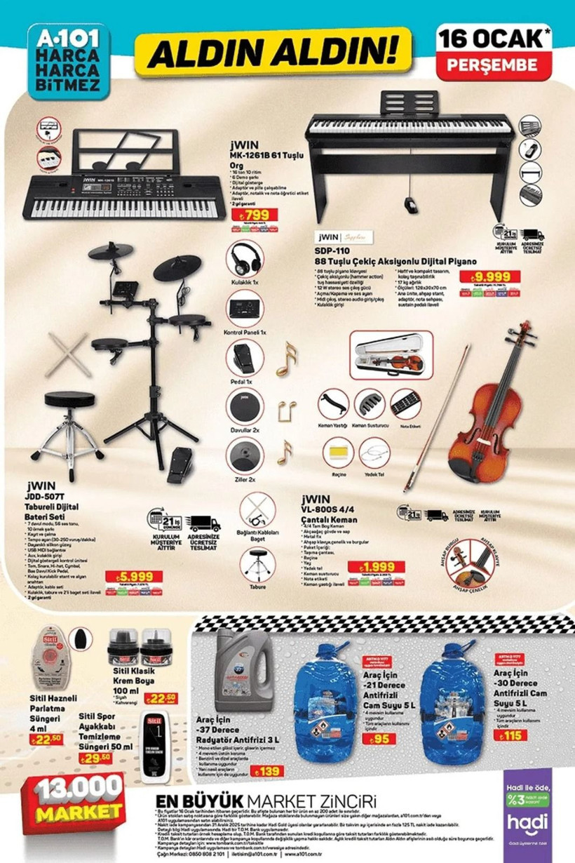 A101 ALDIN ALDIN 16 OCAK 2025 KATALOĞU: Tuşlu org, dijital piyano, benzinli motosiklet raflarda! - Resim: 4