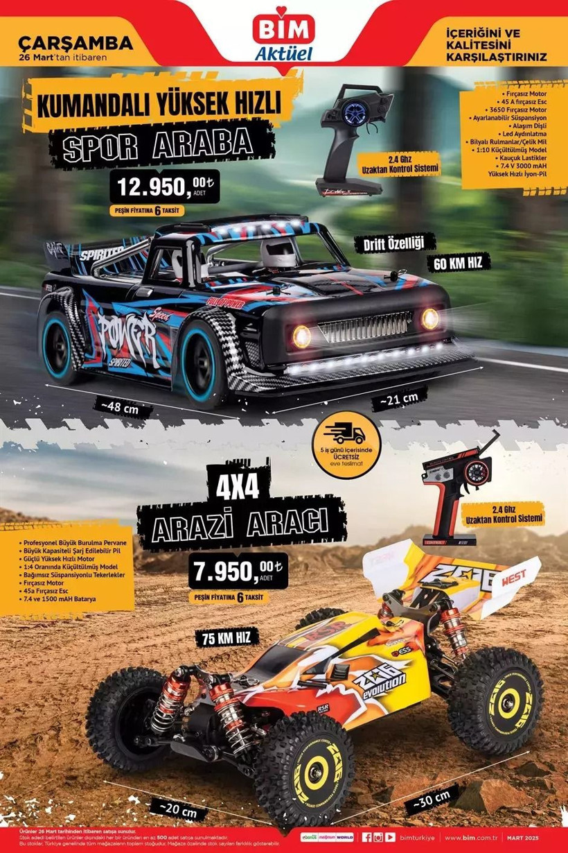 BİM 26 MART 2025 AKTÜEL KATALOĞU: BİM'e arazi aracı geliyor! - Resim: 2