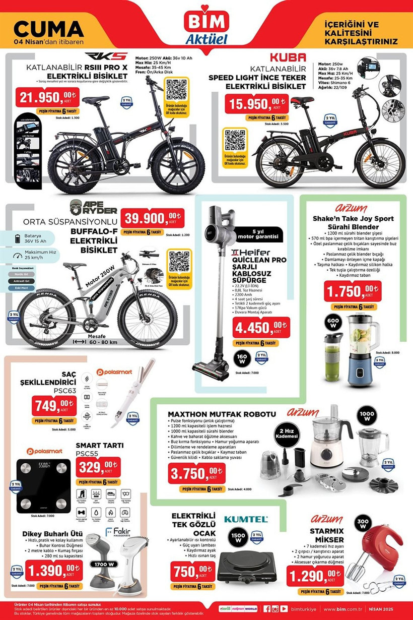 BİM 4 NİSAN 2025 AKTÜEL KATALOĞU: BİM'e elektrikli bisiklet geliyor! - Resim: 6