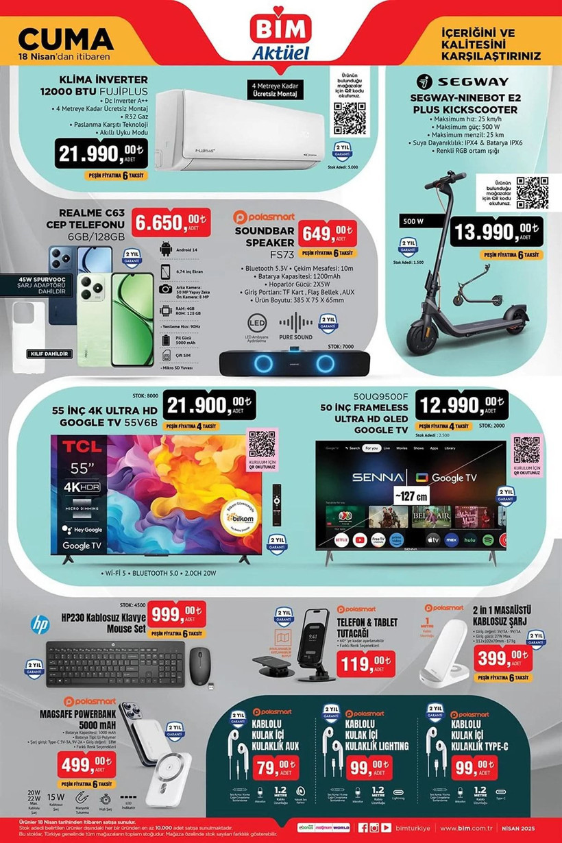 BİM 18 NİSAN 2025 AKTÜEL KATALOĞU: BİM'e kickscooter geliyor! - Resim: 1