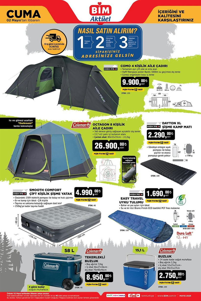 BİM 29 NİSAN-2 MAYIS 2025 AKTÜEL KATALOĞU: BİM'e 4 kişilik aile çadırı geliyor! - Resim: 11