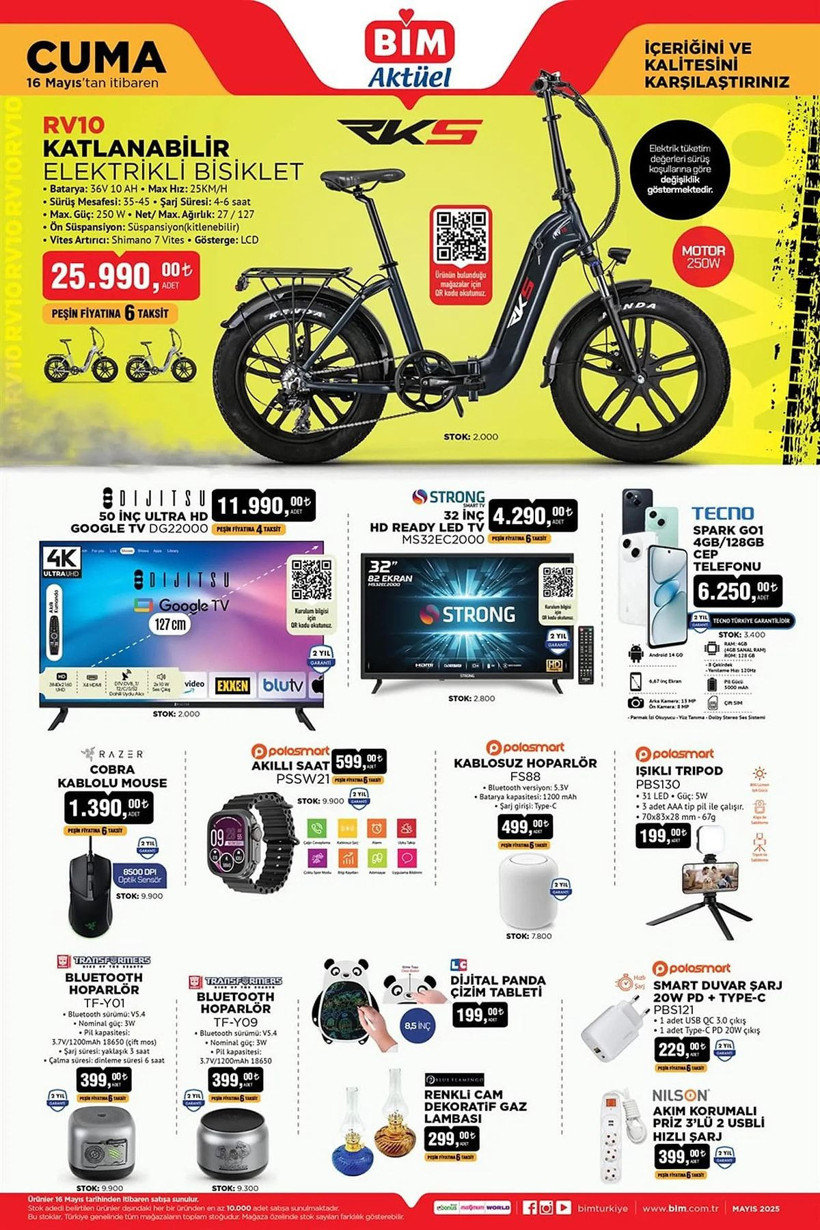 BİM 13-16 MAYIS 2025 AKTÜEL KATALOĞU: BİM'e katlanabilir elektrikli bisiklet geliyor! - Resim: 7