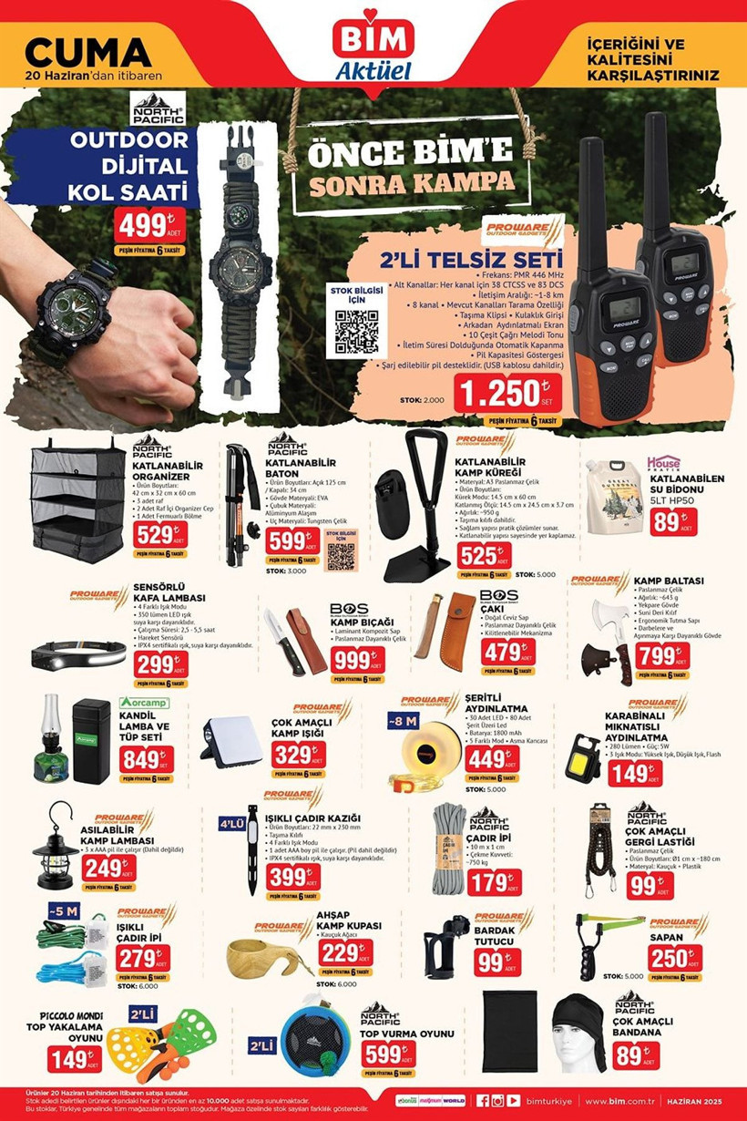 BİM 20 HAZİRAN 205 AKTÜEL KATALOĞU: BİM'e büyük aile çadırı geliyor! - Resim: 5