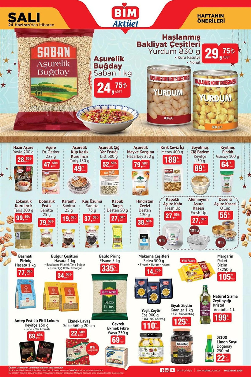 BİM 24 HAZİRAN 2025 AKTÜEL KATALOĞU: BİM'de Aşurelik malzemeler raflarda yerini alıyor! - Resim: 3