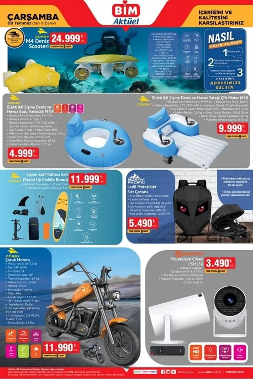 BİM 9 TEMMUZ 2025 AKTÜEL KATALOĞU: BİM'e deniz scooterı geliyor! - Resim: 2