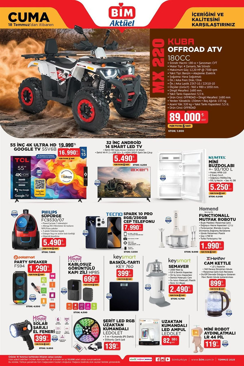BİM 15-18 TEMMUZ 2025 AKTÜEL KATALOĞU: BİM'e Off-Road ATV geliyor! - Resim: 4